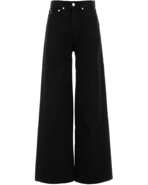 Lois Skater Wide-Leg Jeans - Black