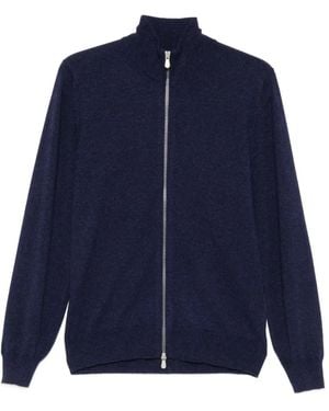 Brunello Cucinelli Cárdigan Con Cuello Alto Y Cremallera - Azul