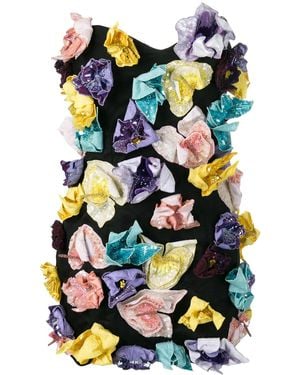 The Attico Strapless Embellished Mini Dress - Black