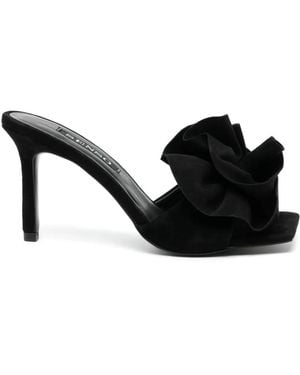 Senso Harlow 100Mm Floral-Appliqué Mules - Black