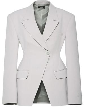 ANOUKI Notched-Lapels Blazer - White