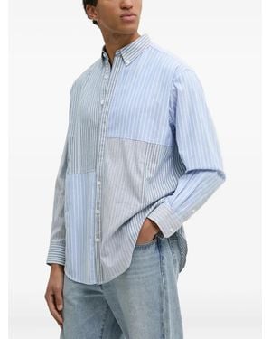 Desigual Hemd Mit Gestreiften Einsätzen - Blau