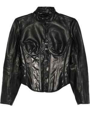 Balenciaga Corset-Style Lace-Up Jacket - Black