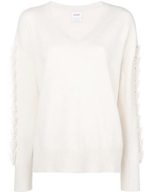 Barrie Troisieme Dimension Cashmere V-Neck Pullover - White