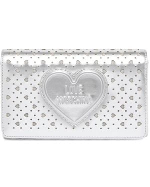 Love Moschino Heart-Cutout Clutch Bag - White