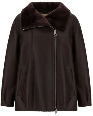 Herno Klassische Lederjacke - Schwarz