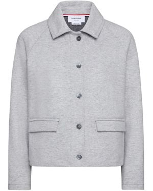 Thom Browne Double-Face Jacquard Jacket - Grey