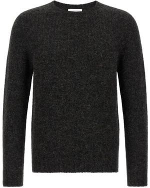 Oliver Lattughi Pull À Col Rond Et Effet Brossé - Black