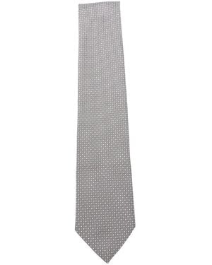 Errico Formicola Micro-Patterned Silk Tie - White