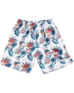 Mitchell & Ness X Nba Chicago Bulls Floral-Print Shorts - Blue