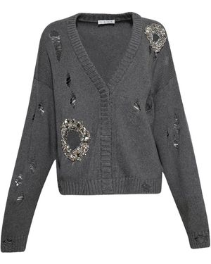 Area Cardigan Con Effetto Vissuto - Grigio
