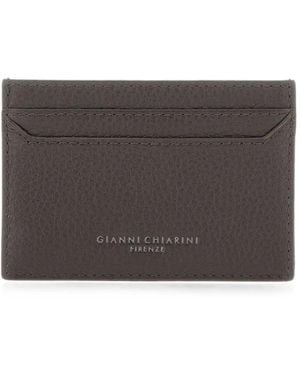 Gianni Chiarini Hammered Leather Card Holder - Gray
