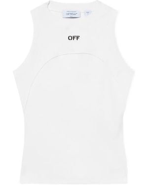 Off-White c/o Virgil Abloh Off stamp ribbed tank top - Blanco