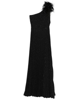 Nissa Langes Plisseekleid mit Falten - Schwarz