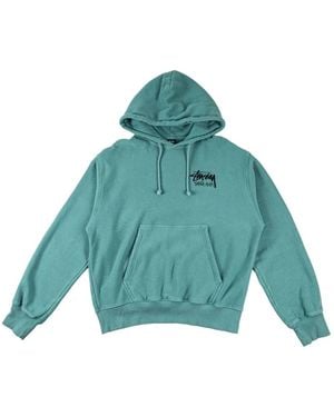 Stussy Santa Ana Logo-Print Hoodie - Blue