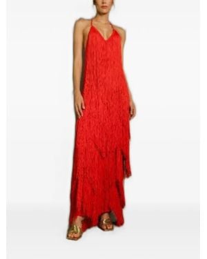 Bless Fringe-Trimmed Tiered Maxi Dress