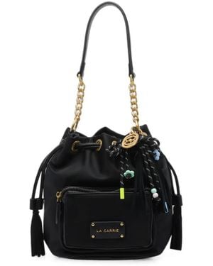 La Carrie Dark Wave Bucket Bag - Black