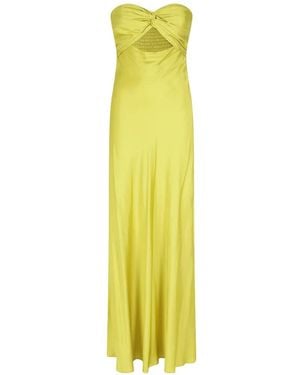 Essentiel Antwerp Twisted-Detail Strapless Maxi Dress - Yellow