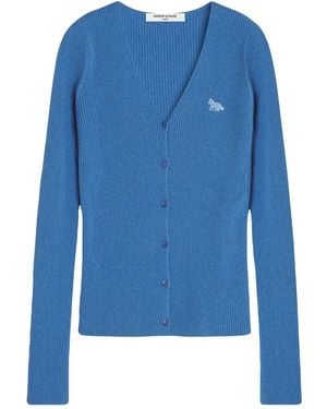 Maison Kitsuné Geribbeld Vest Met Knopen - Blauw