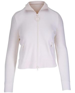 Akris Punto Gerippter Cardigan mit Reißverschluss - Weiß