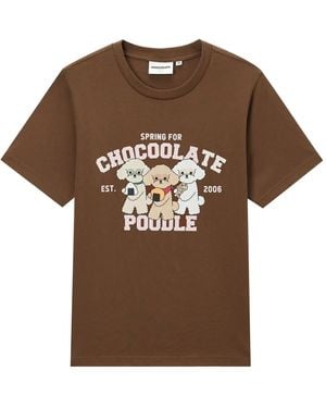 Chocoolate T-Shirt mit grafischem Print - Braun