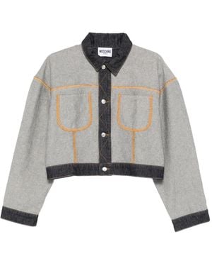 Moschino Tailored Jacket With Structured Shoulders - Grey