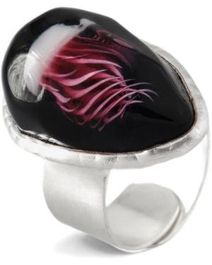 POISONED HEARTS Jellyfish-Motif Ring - Grey