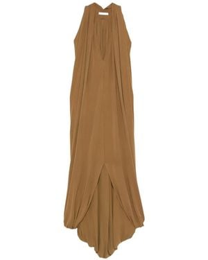 Esse Studios Vestido Con Abertura Y Cuello En V - Neutro