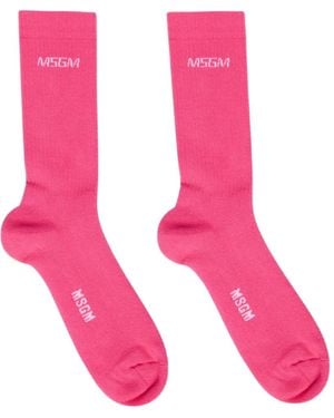 MSGM Logo Socks - Pink