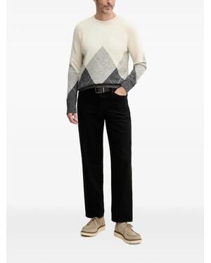 Benetton Pullover Mit Argyle-Strickmuster - Weiß