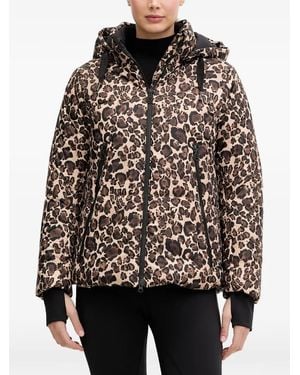Sportalm Leopard-Print Hooded Jacket - Black