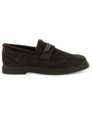 Brunello Cucinelli Suede Loafers - Black