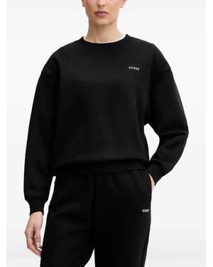 Guess Logo-Embroidered Sweatshirt - Black