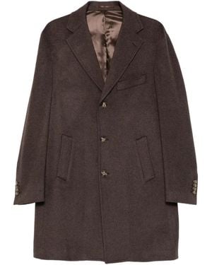 Barba Napoli Button-Fastening Coat - Brown