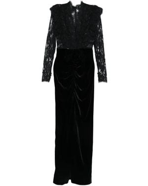 Alessandra Rich Lace-Embellished Dress - Black