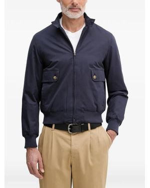Benetton High-Neck Zip-Up Bomber Jacket - Blue