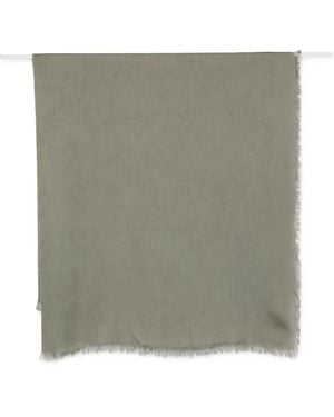 Twinset Jacquard-Logo Frayed Scarf - Green