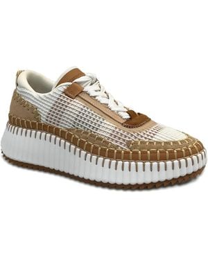 Chloé Platform Stitching Sneakers - White