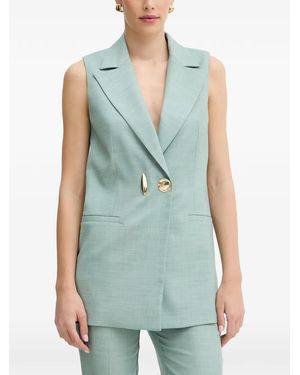 SIMONA CORSELLINI Embellished-Button Waistcoat - Green