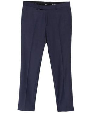 KARL LAGERFELD Pantalon À Passants De Ceinture Et Plis Marqués - Blue