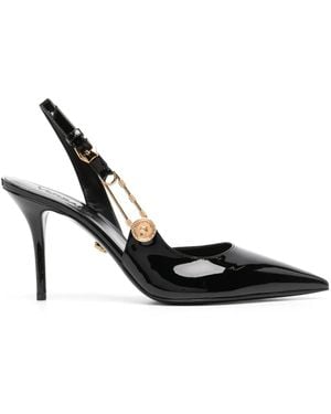 Versace Décolleté slingback 'Safety Pin' - Nero