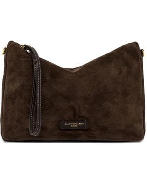 Gianni Chiarini Suede Strap Nora Clutch Bag - ブラウン