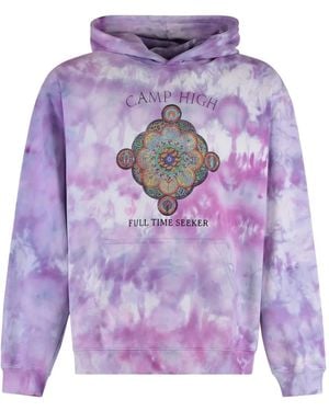 CAMP HIGH Hoodie mit Batikmuster - Lila