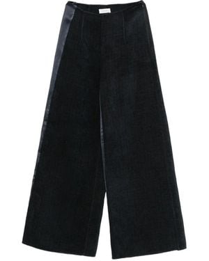 Ruohan Pantalon Ample À Détails En Satin - Blue