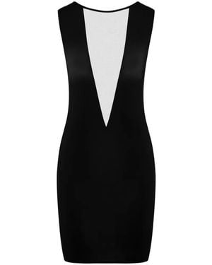 Maison Close Pure Tentation Minuit V-Neck Dress - Black