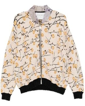 forte_forte Bomber Con Effetto Jacquard A Fiori - Neutro