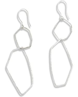 Cortana Irus Geometric Drop Earrings - White