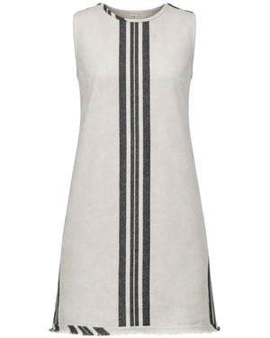 Osklen Gestreiftes Kleid Mit Fransen - Weiß