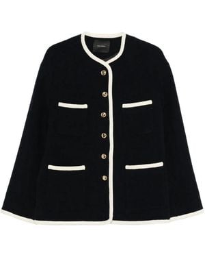 Thelaurent Button-Up Tweed Jacket - Black