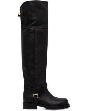 Pollini Mia Leather Boots - Black